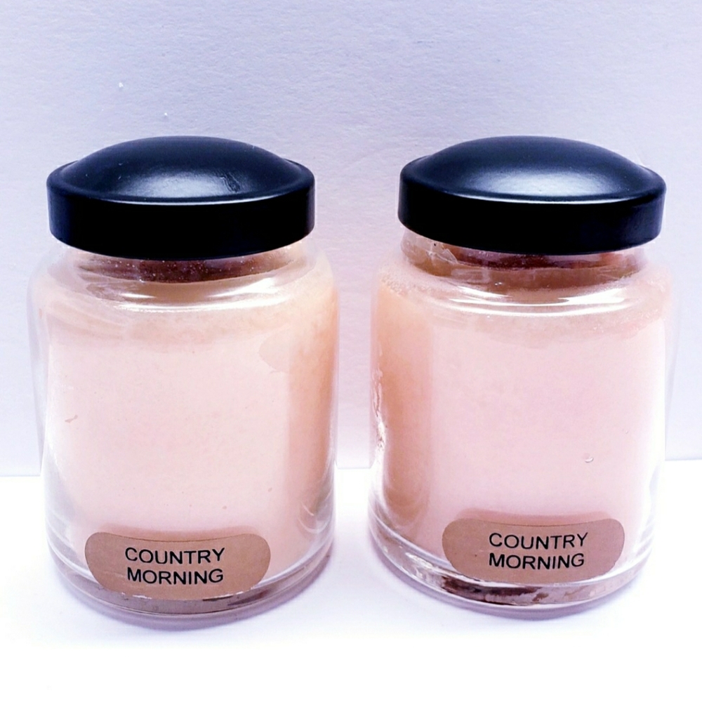 COUNTRY MORNING -A Cheerful Giver Baby Jar Single Wick Candle, 6 oz (2 pcs)